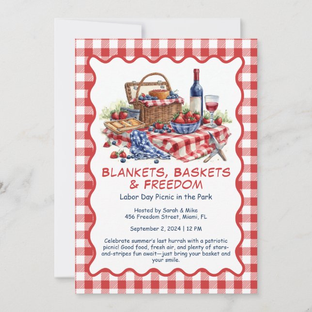 Invitation de pique-nique de la fête du Travail –  (Devant)