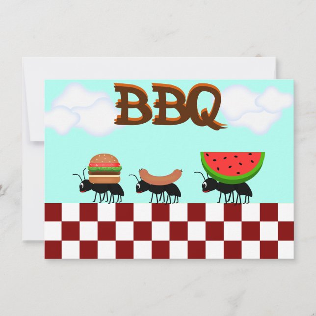 Invitation de pique-nique et de cuisine pour barbe (Devant)