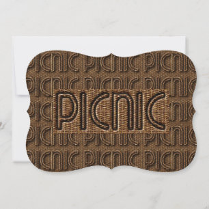 Invitation de pique-nique Funny Wicker Typography