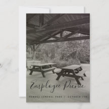 Invitation de pique-nique noir et blanc