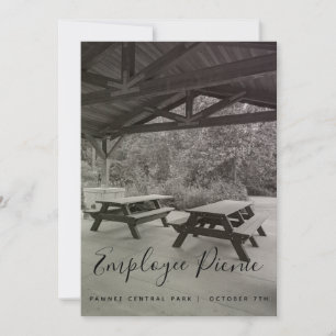 Invitation de pique-nique noir et blanc