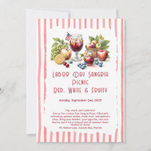 Invitation de pique-nique sangria de la fête du Tr