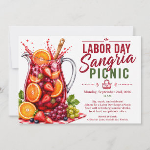 Invitation de pique-nique sangria de la fête du Tr