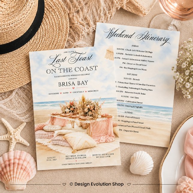 Invitation de plage côtière pour trinquer sur la c (Créateur téléchargé)