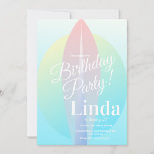 Invitation de plage de surf ombré rose pour annive