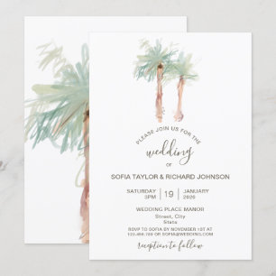 Invitation de plage tropicale île océan palmier