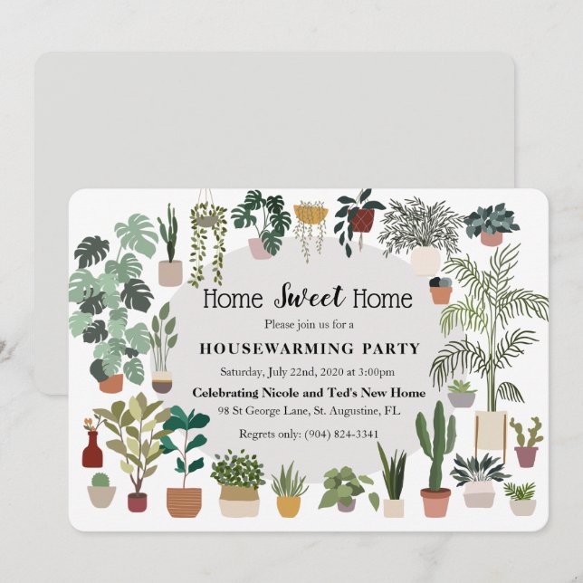 Invitation de plante de chauffage de maison douce  (Devant / Derrière)