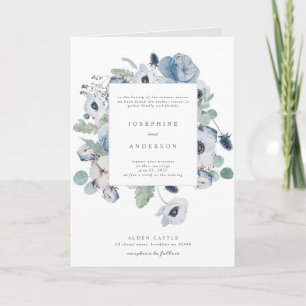 Invitation de poche Mariage Misty Blues