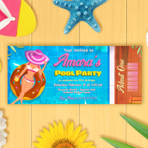 Invitation de pool party Invitation de billet
