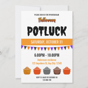 Invitation de Potluck Halloween Spooktacular