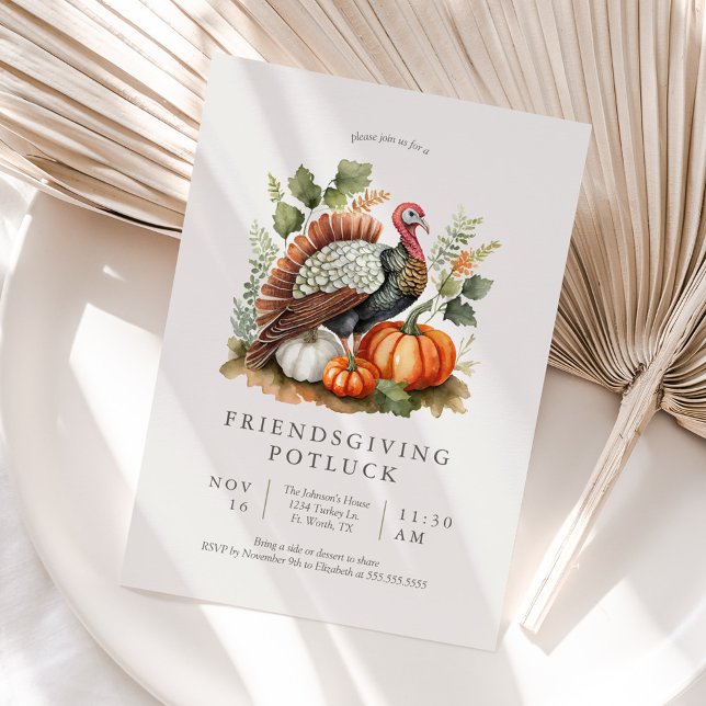 Invitation de Potluck pour la fête de Thanksgiving (Créateur téléchargé)