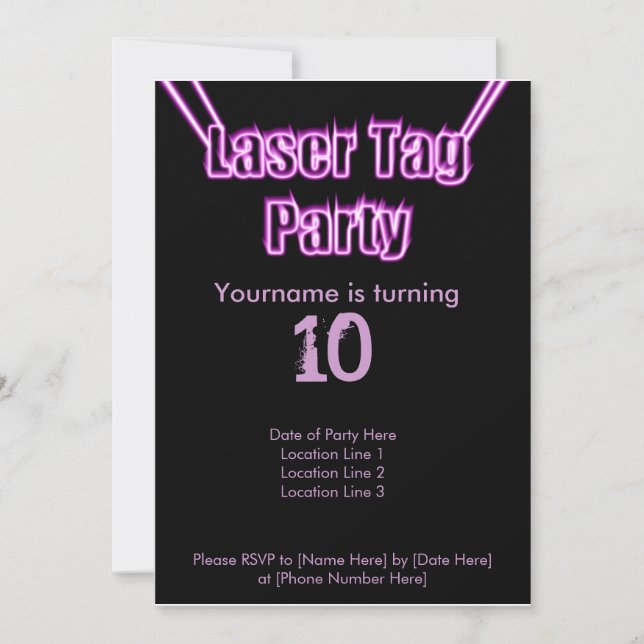 Invitation de pourpre de partie d'étiquette de (Devant)