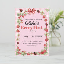 Invitation de premier anniversaire Berry Sweet