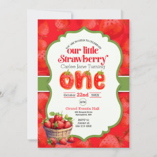 Invitation de premier anniversaire de fraise