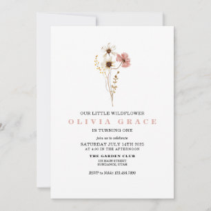 Invitation de premier anniversaire florale de jard
