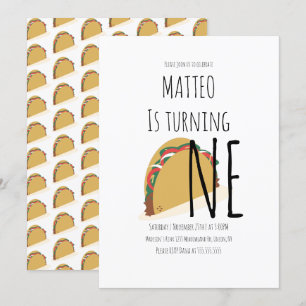 Invitation de premier anniversaire moderne taco