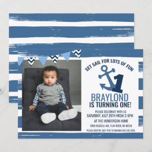 Invitation de premier anniversaire nautique