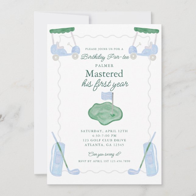 Invitation de premier anniversaire par personne (Devant)