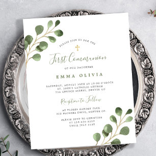 Invitation de première communion au budget eucalyp