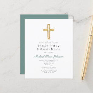 Invitation de première communion de garçon religie