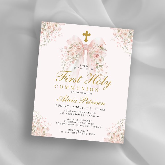 Invitation de première communion pour fille à budg (Créateur téléchargé)