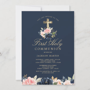 Invitation de première communion pour garçons avec
