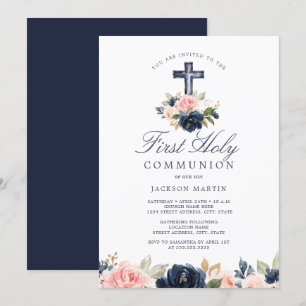 Invitation de première communion pour garçons avec