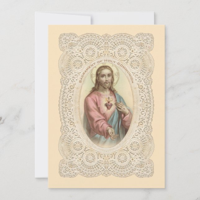 Invitation de Première Communion Solennelle Cathol (Devant)