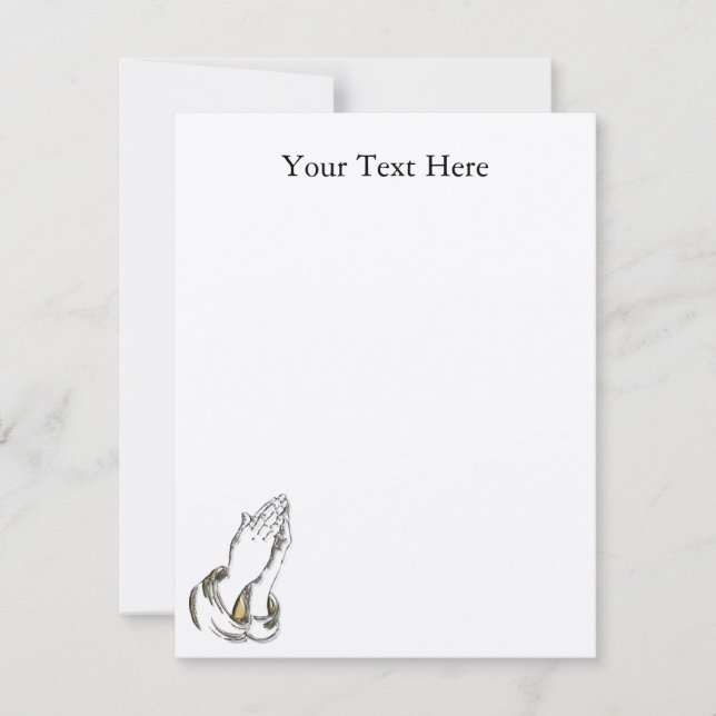 Invitation de prière de coutume d'or des mains (Devant)