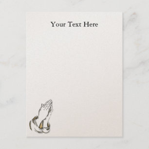 Invitation de prière de coutume d'or des mains