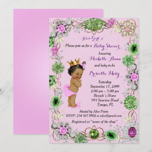 Invitation de princesse baby shower, petite