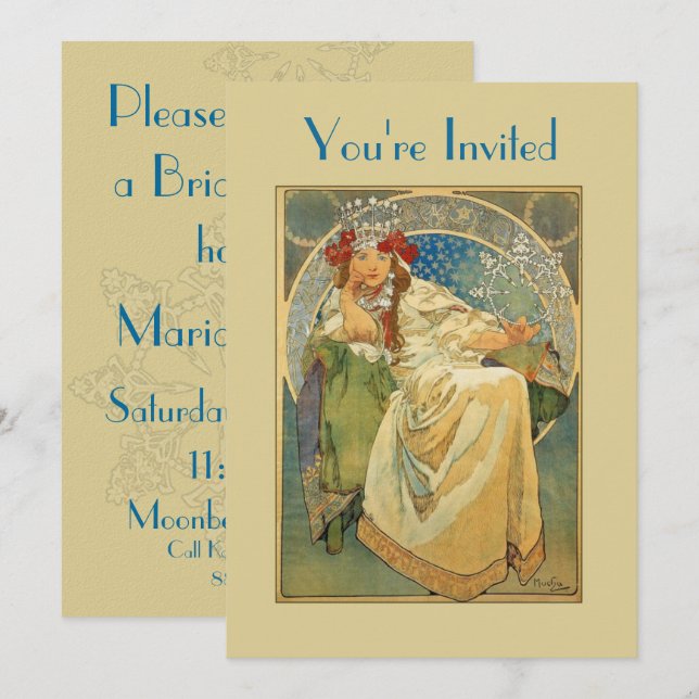 Invitation de princesse Fête de la mariée de (Devant / Derrière)