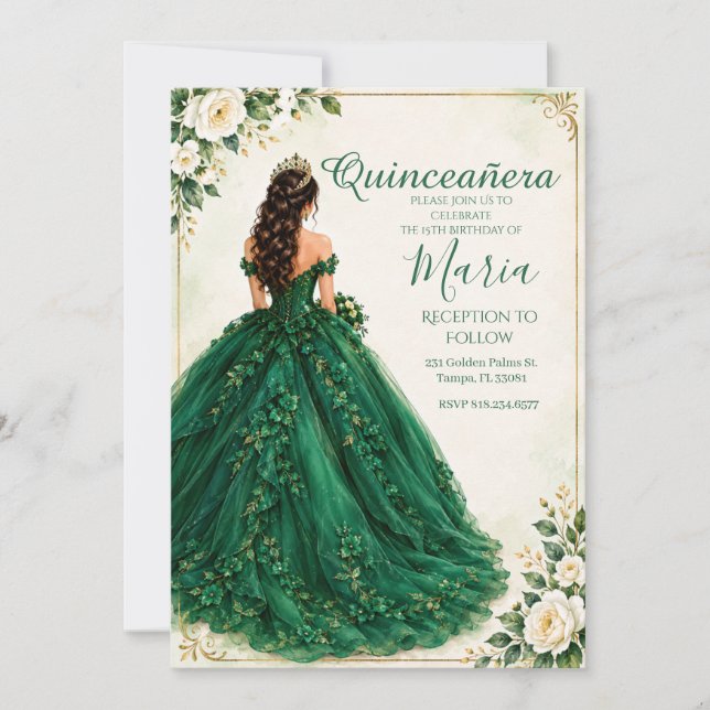 Invitation de Princesse Quinceañera (Devant)