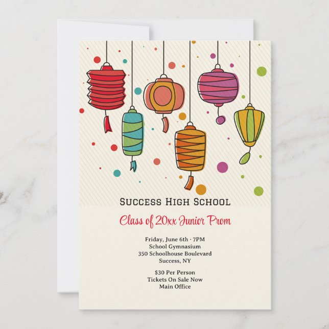 Invitation de Prom Lanterns Papier (Devant)