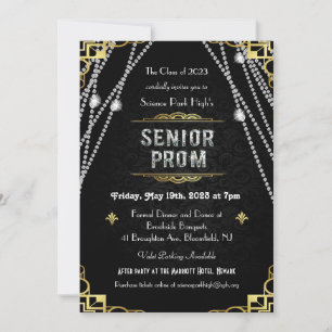 Invitation de prom senior Art Déco 1920
