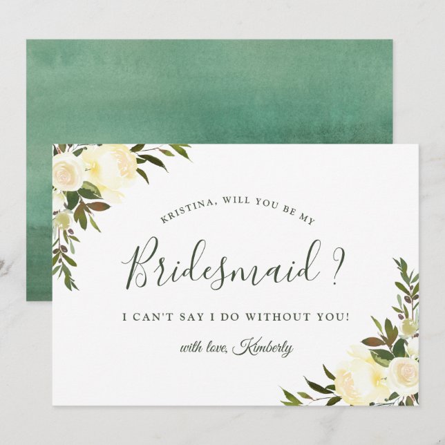 Invitation de proposition de demoiselle d'honneur  (Devant / Derrière)