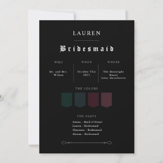 Invitation de proposition de demoiselle d'honneur