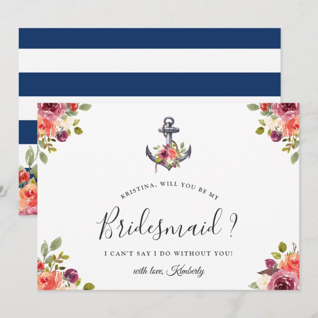 Invitation de proposition de demoiselle d'honneur  (Devant / Derrière)