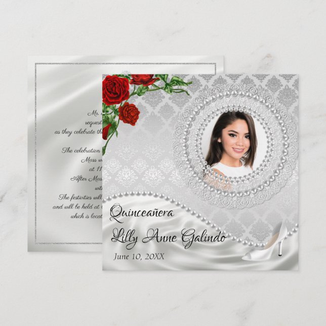 Invitation de Quinceañera (Devant / Derrière)