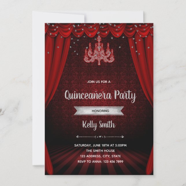 invitation de Quinceanera (Devant)