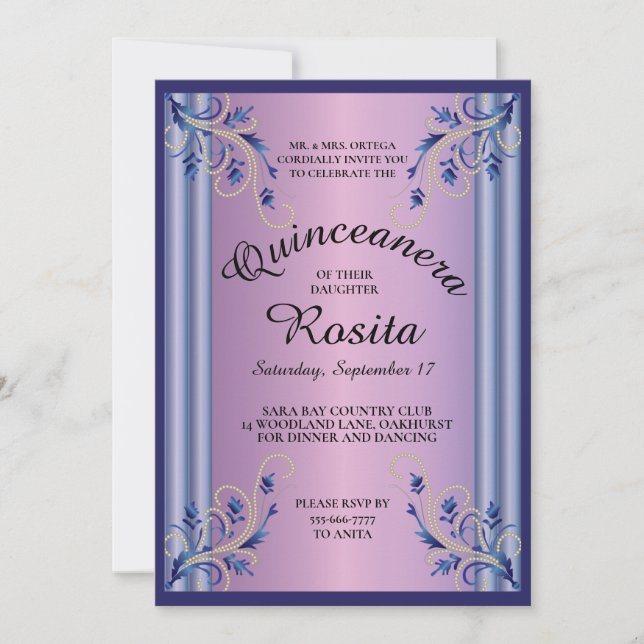 Invitation de Quinceanera (Devant)