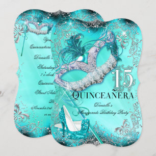 Invitation de Quinceanera Anniversaire Mascarade A