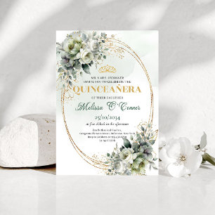 Invitation de Quinceañera au style aquarelle avec 