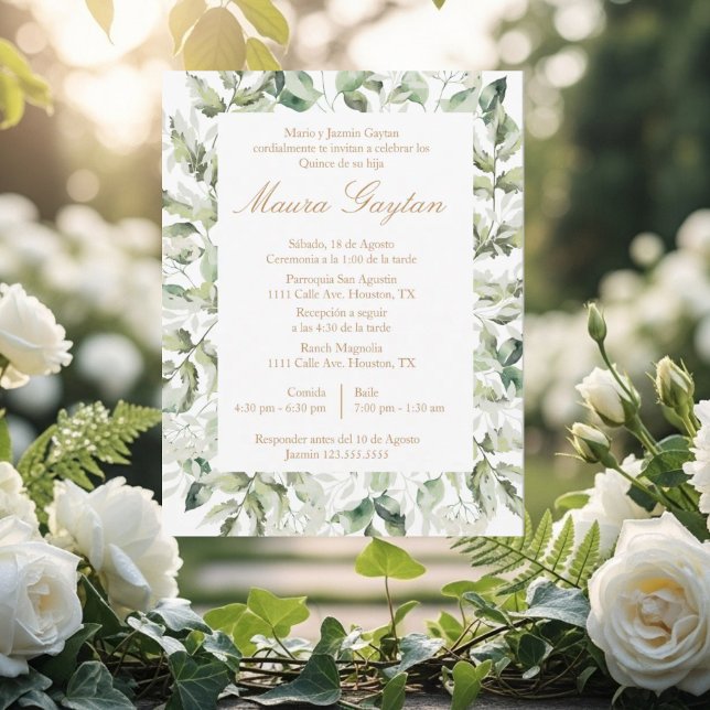 Invitation de quinceañera avec cadre  (Créateur téléchargé)