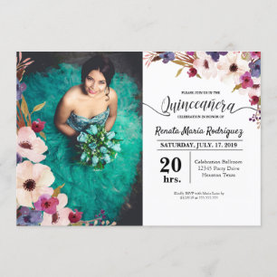 Invitation de Quinceanera avec l'image