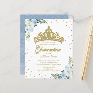Invitation de Quinceanera Budget Couronne Espagnol