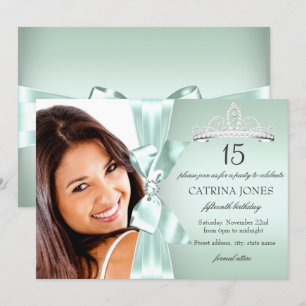 Invitation de Quinceañera Couronne et Arc de Diama