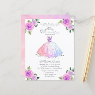 Invitation de Quinceañera de budget Robe de couleu