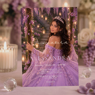 Invitation de Quinceañera de Jardin de Fées Luxe L