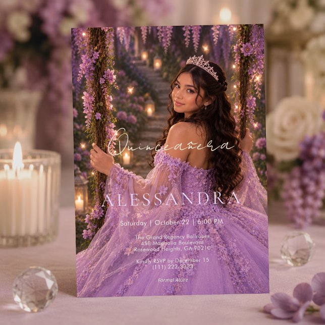Invitation de Quinceañera de Jardin de Fées Luxe L (Créateur téléchargé)